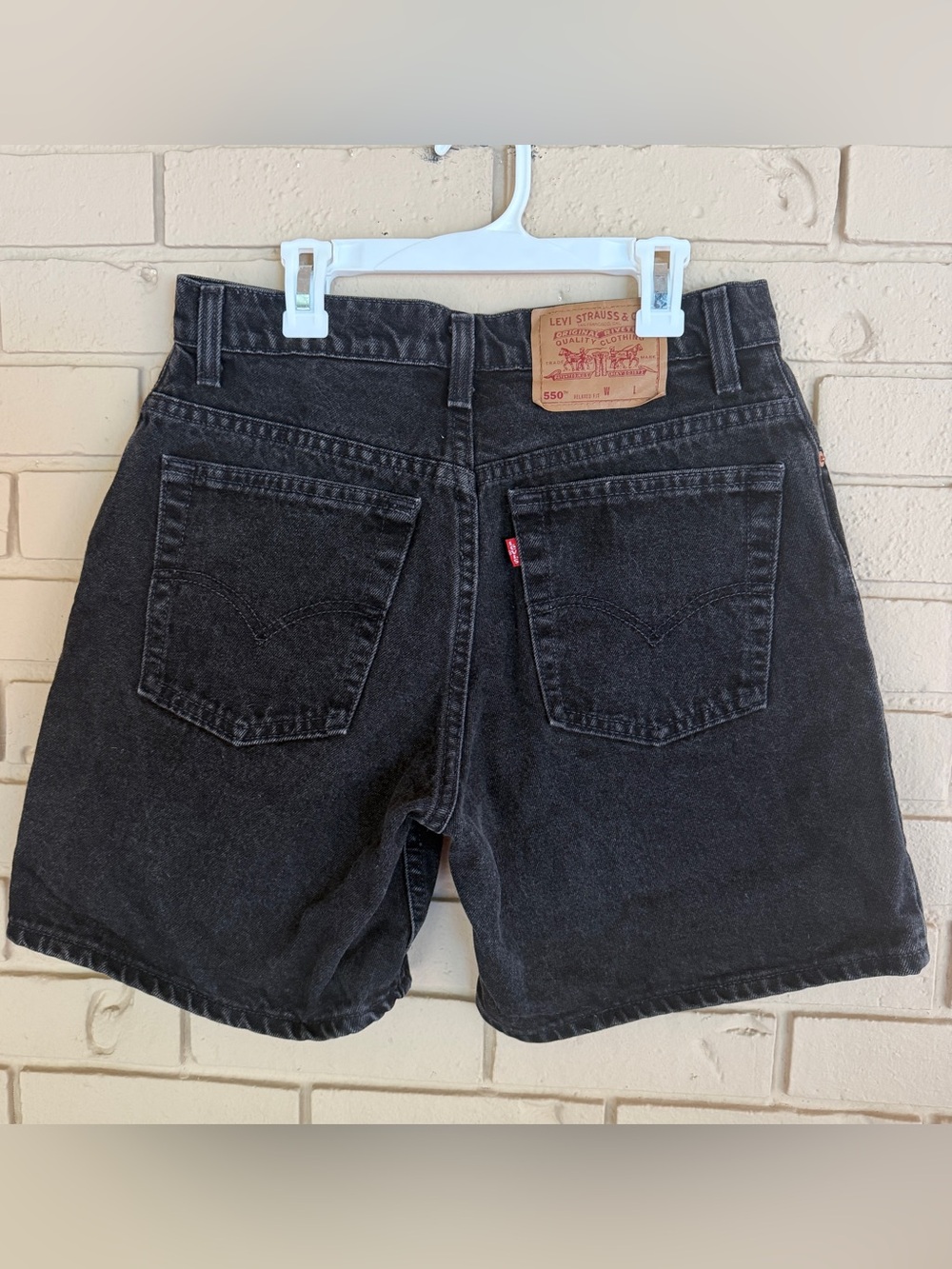 Vintage 90s Levis 550 Women's Black Jean Shorts Size 11 Made in USA Relaxed Fit